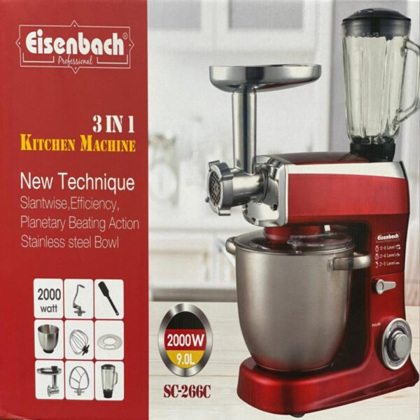 Robot da Cucina Multifunzione 5 in1 impastatrice planetaria tritacarne frullatore 2000Watt