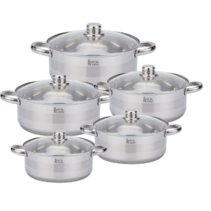 Set di 5 pentole in acciaio inox